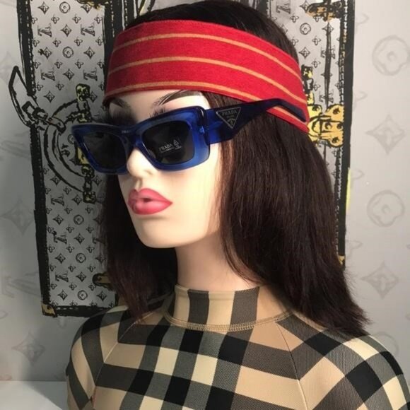 Prada Accessories - New Authentic Prada PR13Z Sunglasses – Blue Frame / Grey Lenses, Square Shape